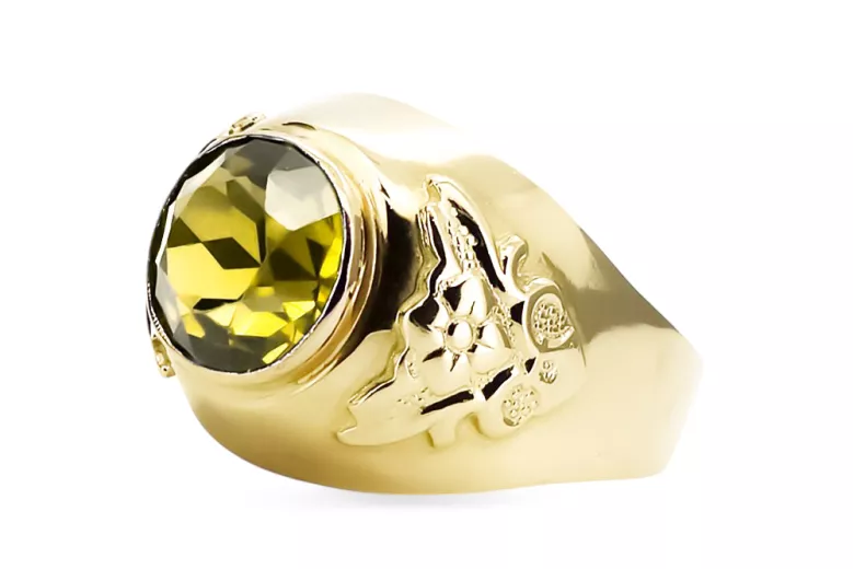 14k žlté zlato Žltý peridot  Vintage style vrc078y